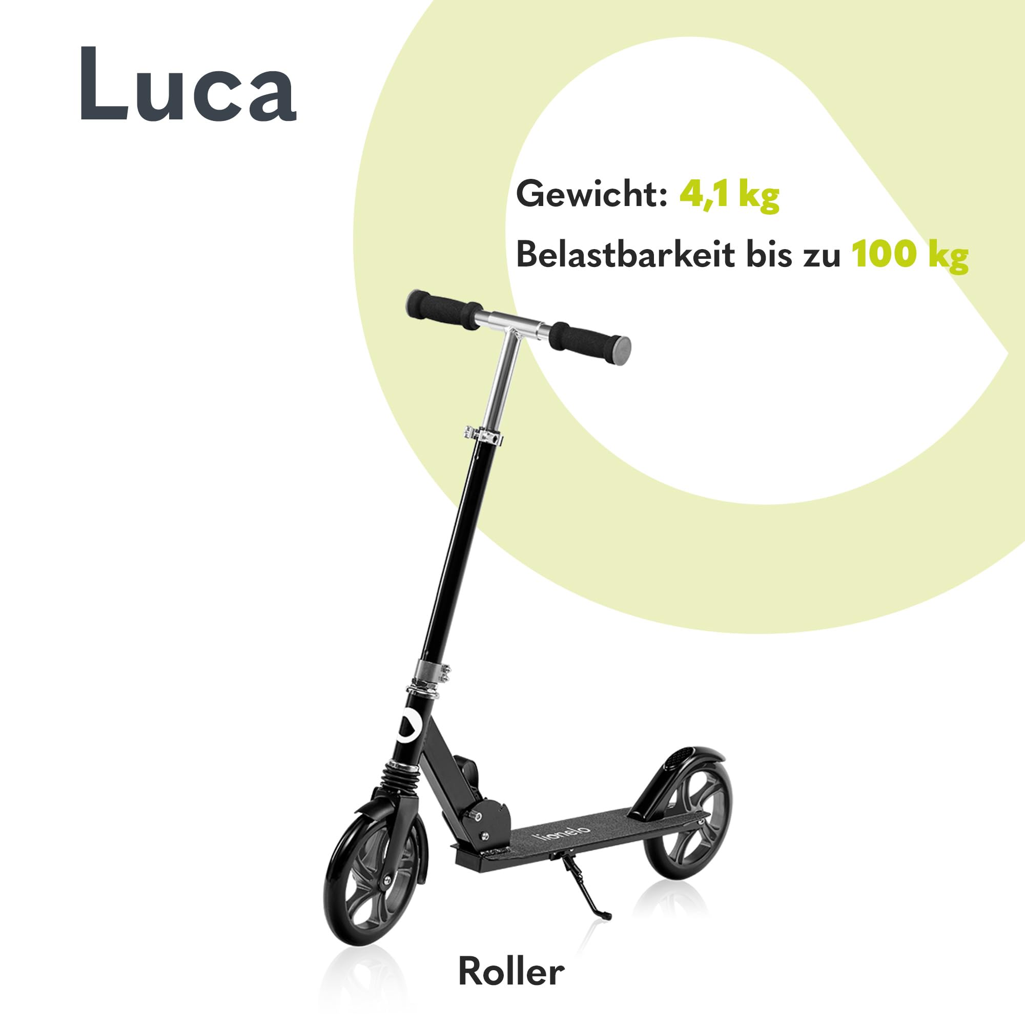 lionelo-luca-tretroller-schwarz-klappbar-100-kg-200-mm image 2
