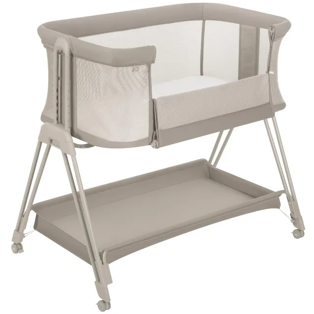 lionelo-luna-beistellbett-beige-mit-matratze-und-korb image 1