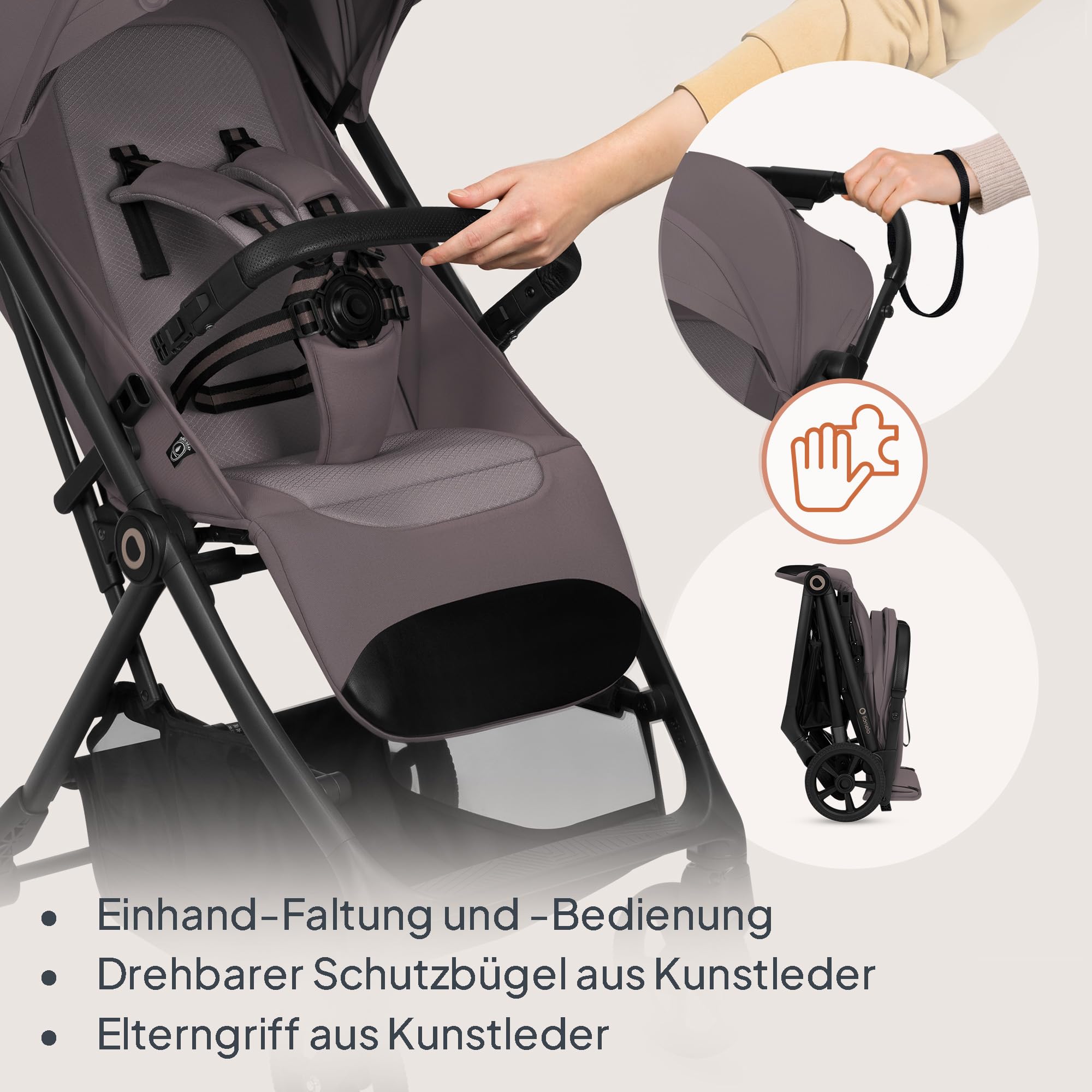 lionelo-tansi-reisebuggy-beige-taupe-bis-22-kg-liegend image 6