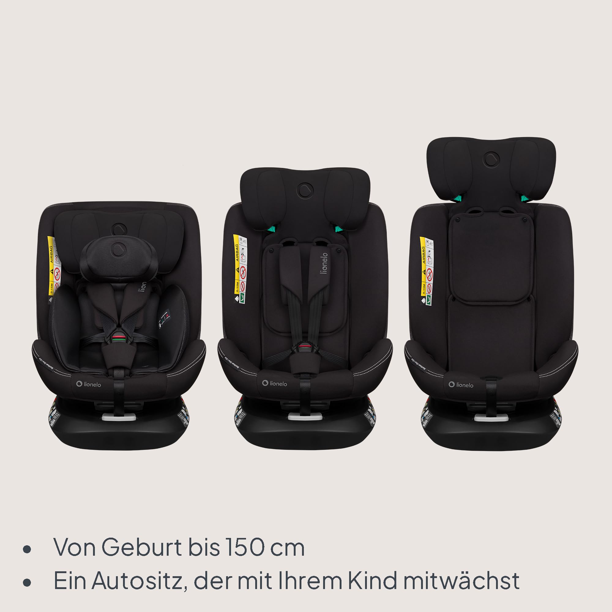 lionelo-bastiaan-one-i-size-kindersitz-carbon-40-150-cm image 3