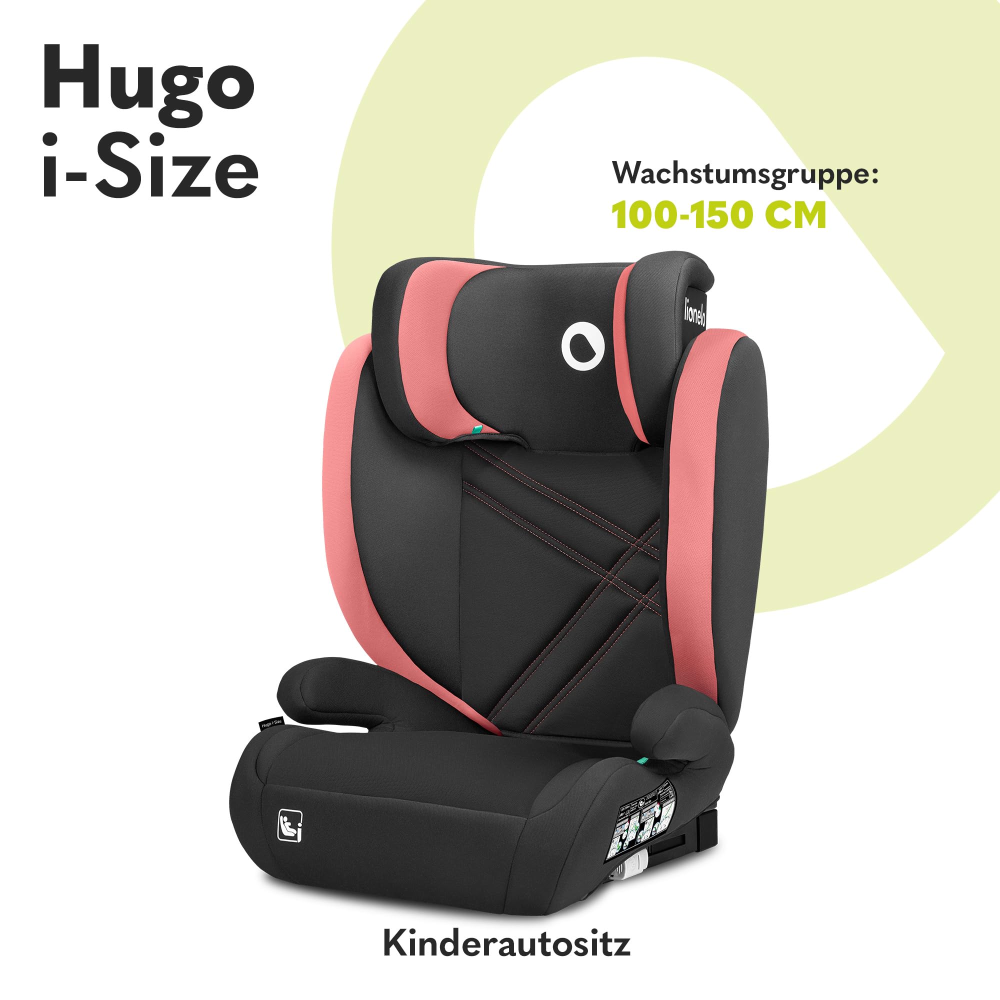 lionelo-neal-hugo-kindersitz-100-150-cm-rosa-i-size image 2