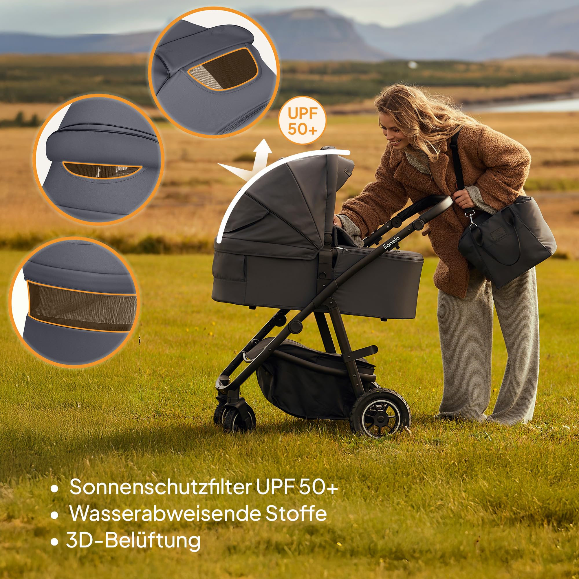 lionelo-amber-plus-3in1-kinderwagen-grau-mit-luftreifen image 7