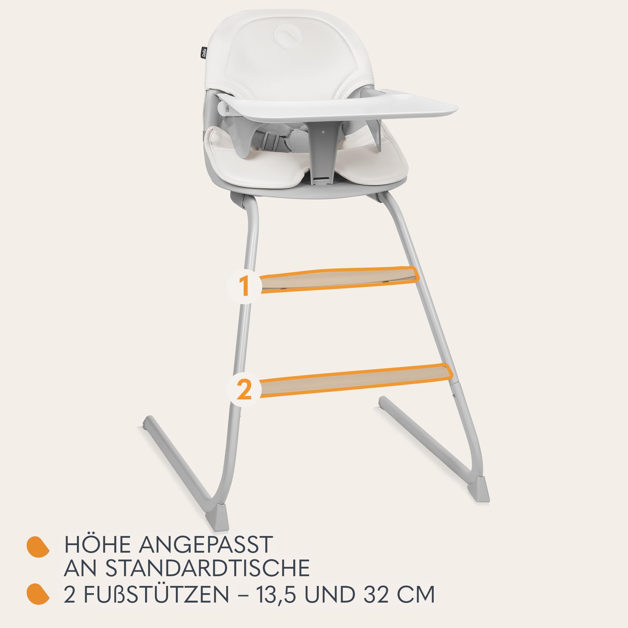 lionelo-dalia-babystuhl-grau-stein-2-in-1-mit-5-punkt-gurt image 4
